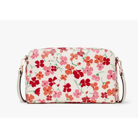 New Kate Spade Staci Sunny Floral Dual Zip Around Crossbody Pink Multi - Picture 2 of 5